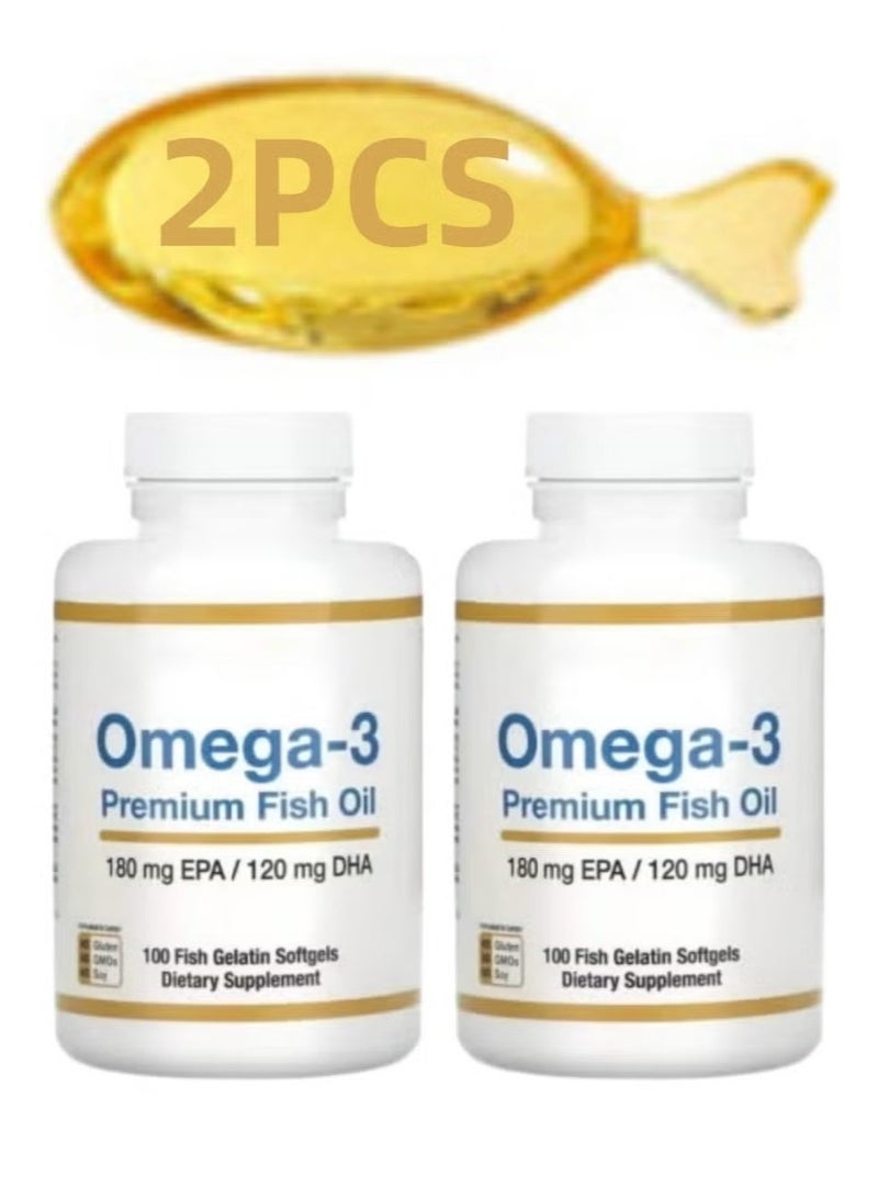 أوميغا زيت السمك أوميغا 3 عالي النقاء - زجاجتان لتوازن الدهون وصحة القلب والأوعية الدموية - Image 1